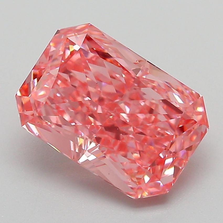 3.26 Ct. Fancy Vivid Pink Radiant Lab Grown Diamond