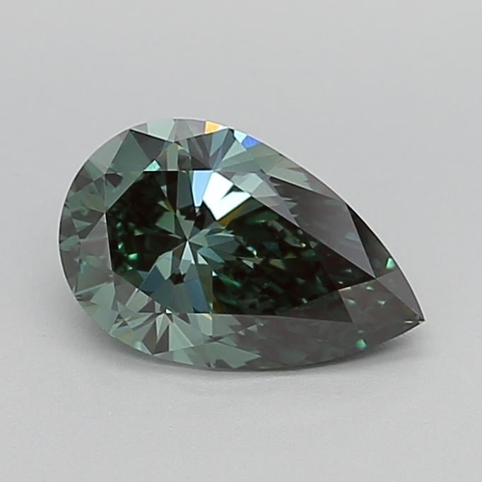 1.51 Ct. Fancy Vivid  Green Pear Lab Grown Diamond