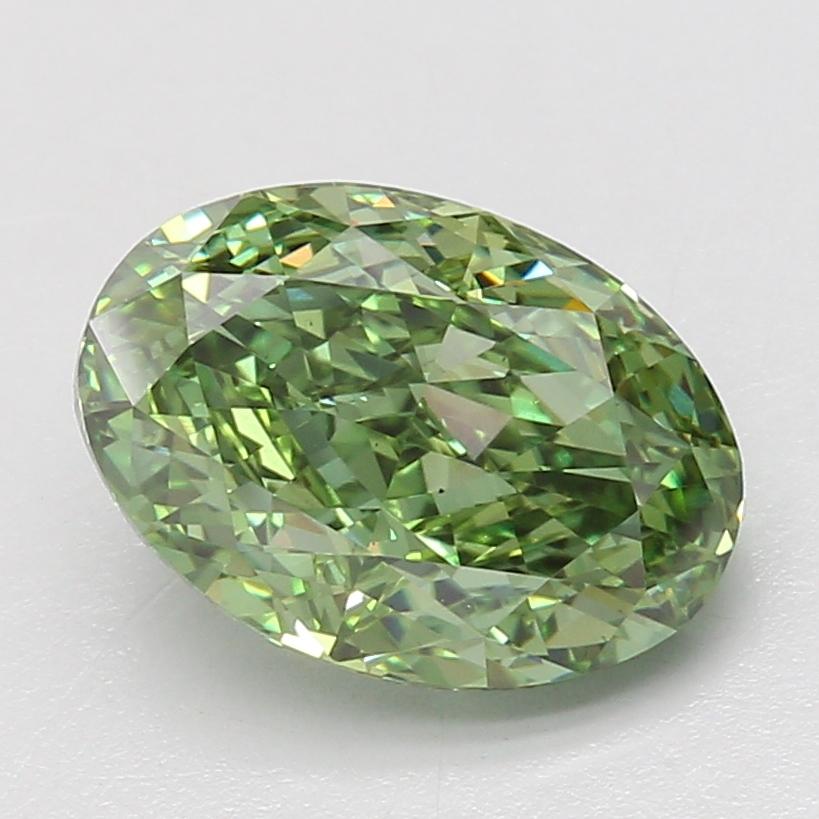 4.06 Ct. Fancy Vivid Green Oval Lab Grown Diamond