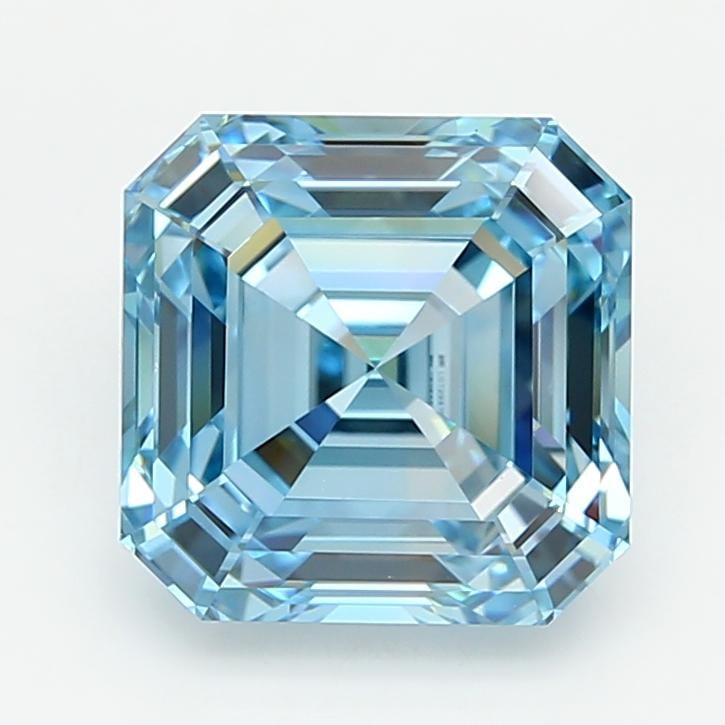 5.04 Ct. Fancy Vivid  Blue Asscher Lab Grown Diamond