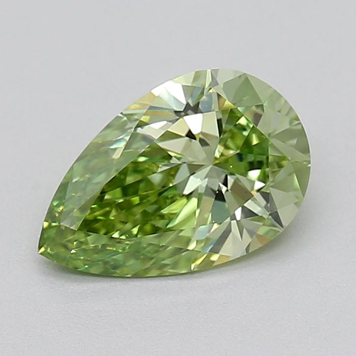 0.78 Ct. Fancy Vivid  Green Pear Lab Grown Diamond