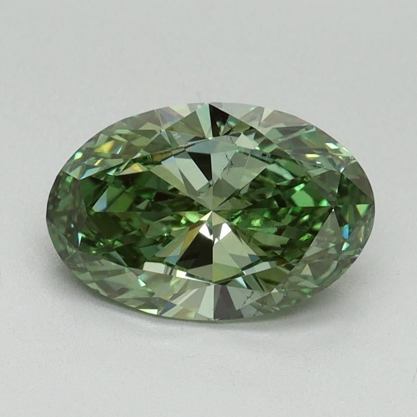 1.50 Ct. Fancy Vivid Green Oval Lab Grown Diamond