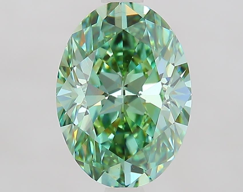 2.06 Ct. Fancy Vivid Green Oval Lab Grown Diamond