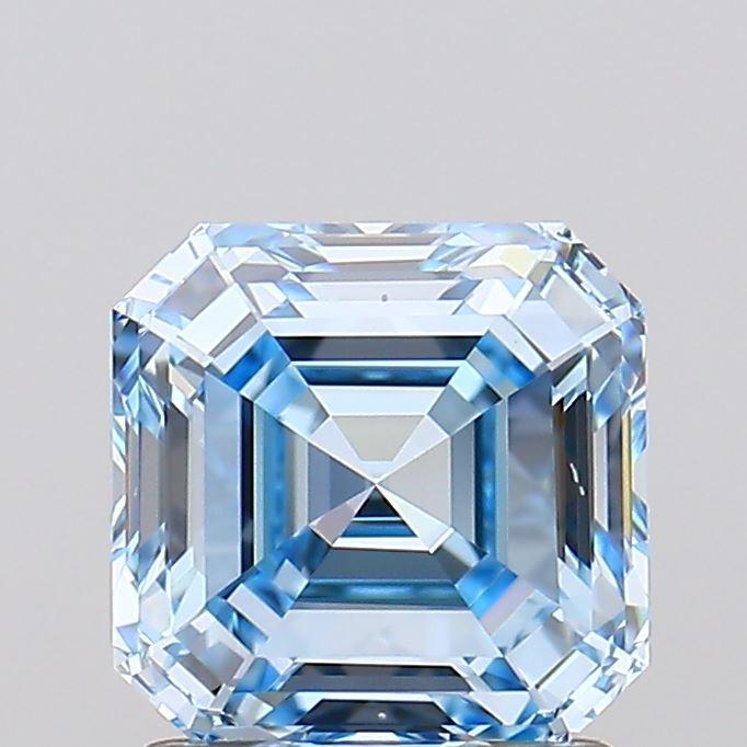 1.50 Ct. Fancy Intense  Blue Asscher Lab Grown Diamond