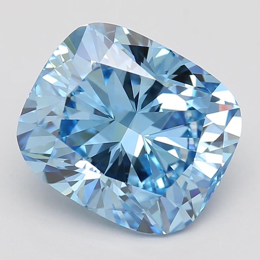 1.87 Ct. Fancy Vivid Blue Cushion Lab Grown Diamond