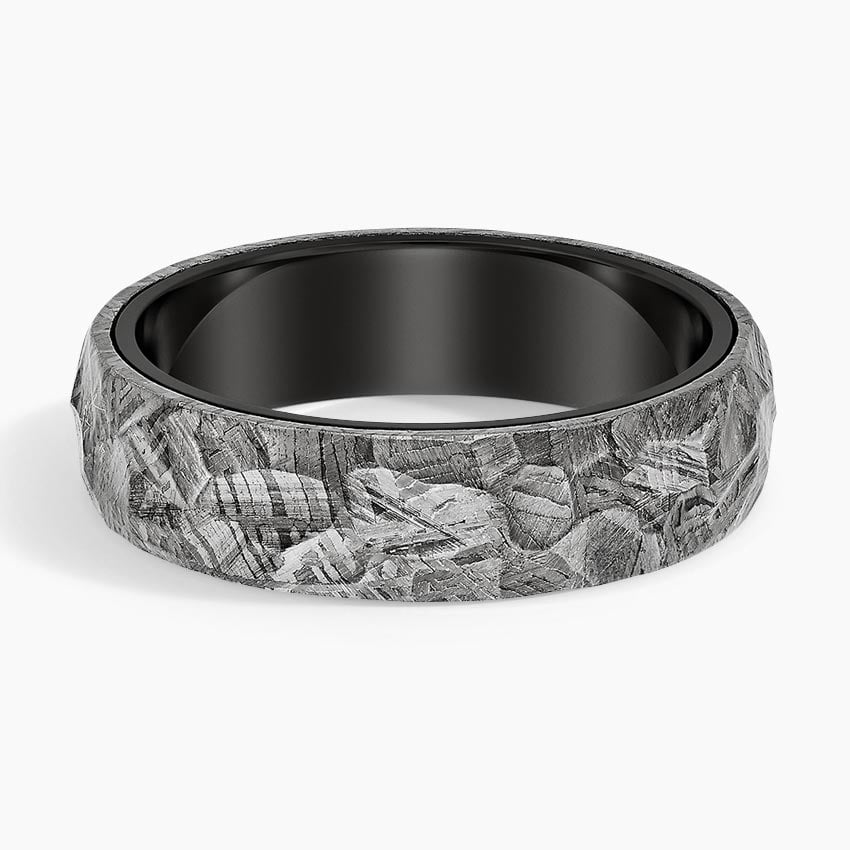 Hammered Tungsten Meteorite Ring