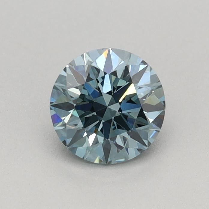 0.38 Ct. Fancy Vivid Greenish Blue Round Lab Grown Diamond