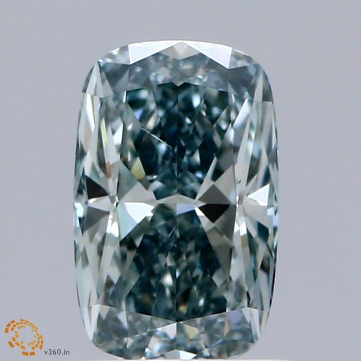 1.03 Ct. Fancy Blue Green Cushion Lab Grown Diamond