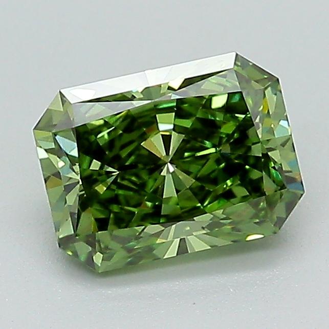 1.05 Ct. Fancy Vivid Green Radiant Lab Grown Diamond