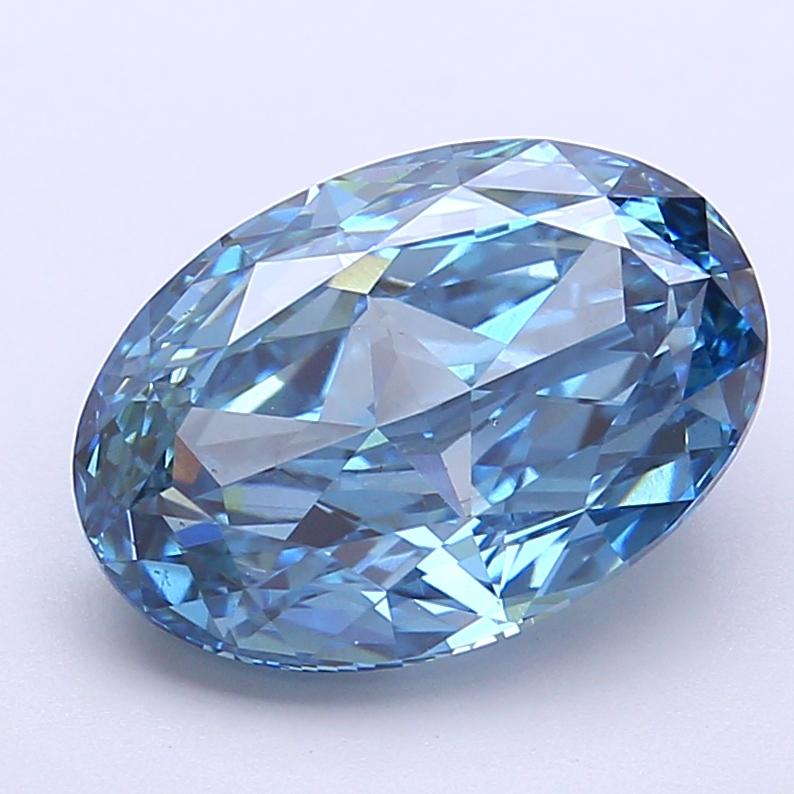 4.05 Ct. Fancy Vivid Blue Oval Lab Grown Diamond