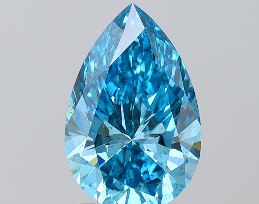 1.58 Ct. Fancy Vivid Blue Pear Lab Grown Diamond