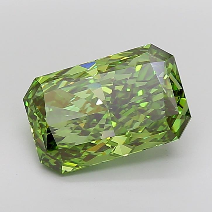 7.22 Ct. Fancy Vivid Green Radiant Lab Grown Diamond