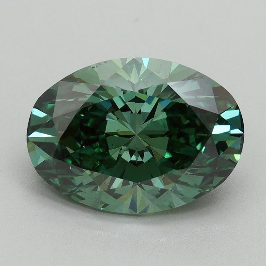 3.00 Ct. Fancy Vivid Pacific Green Oval Lab Grown Diamond