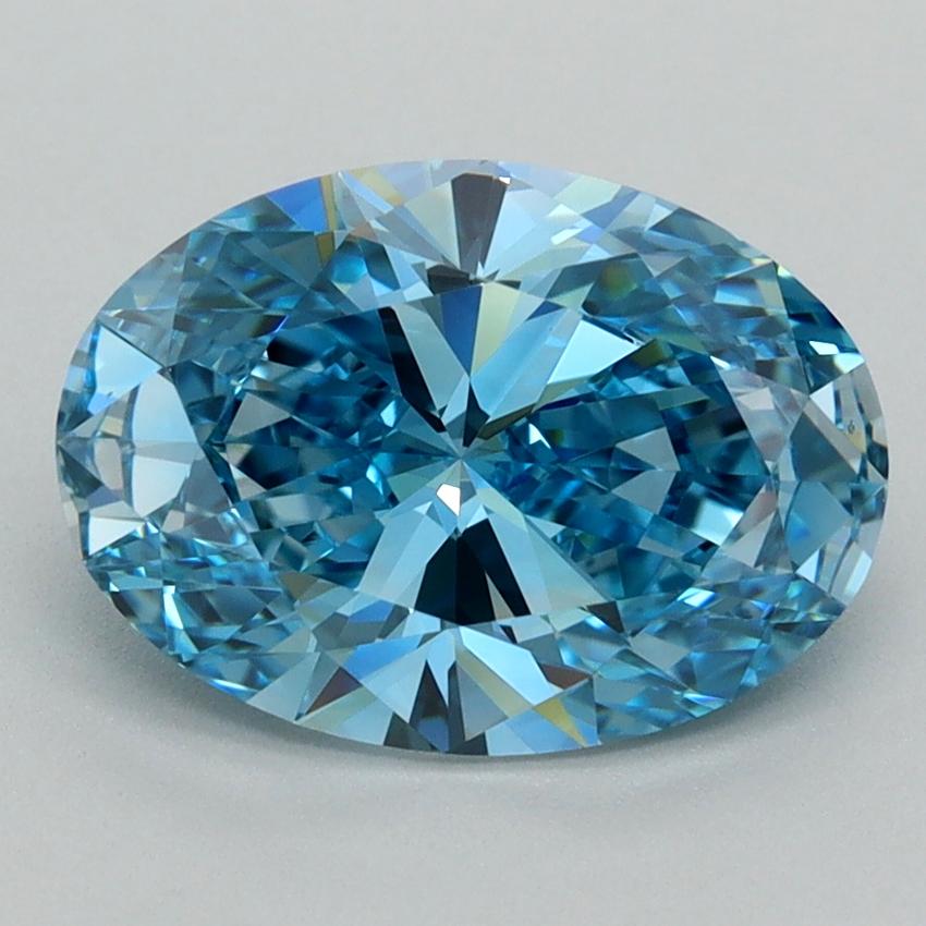 2.51 Ct. Fancy Vivid  Blue Oval Lab Grown Diamond