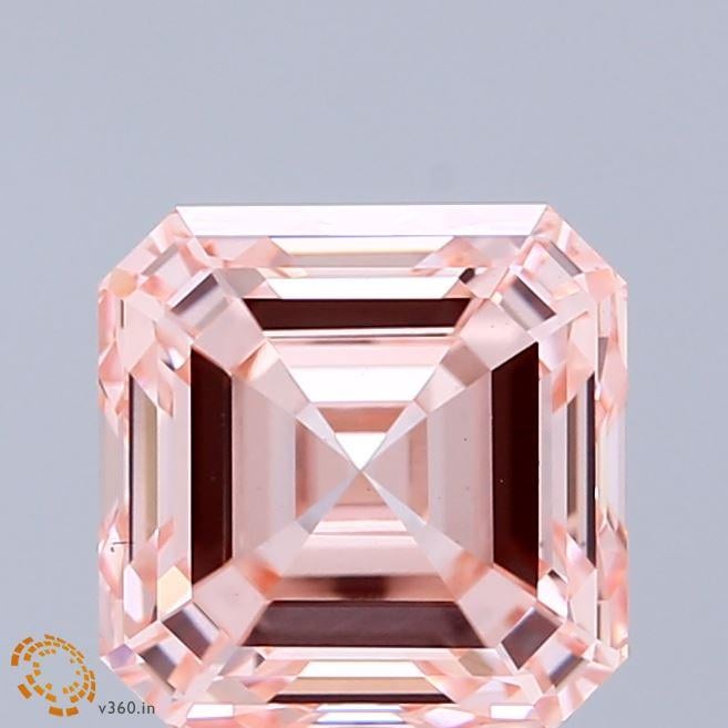 3.14 Ct. Fancy Intense  Pink Asscher Lab Grown Diamond