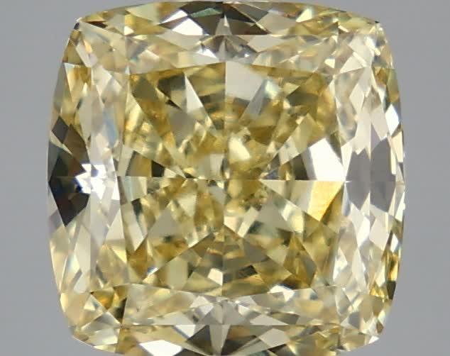 4.10 Ct. Fancy Intense Yellow Cushion Lab Grown Diamond