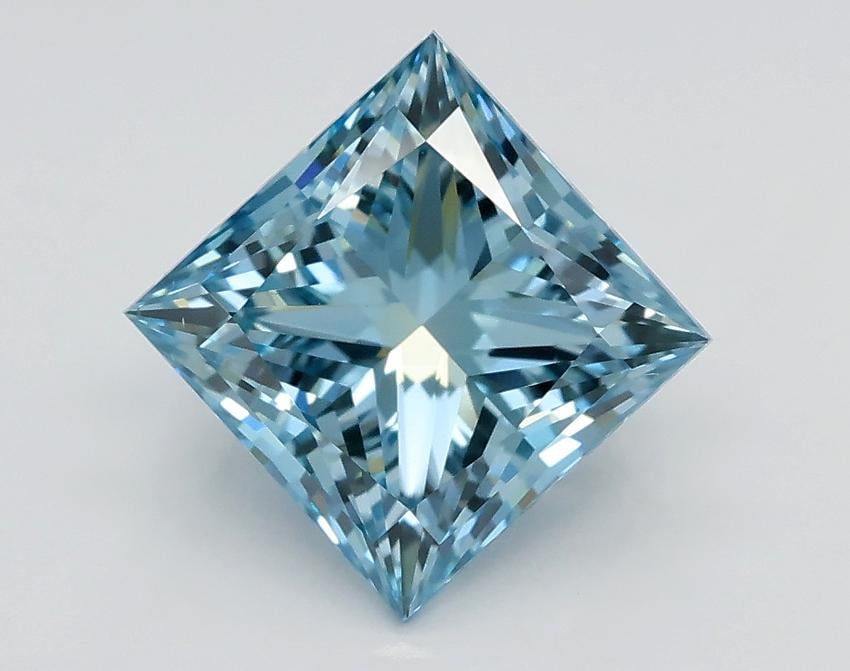 2.30 Ct. Fancy Intense Greenish Blue Princess Lab Grown Diamond
