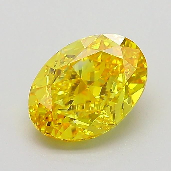 1.13 Ct. Fancy Vivid  Yellow Oval Lab Grown Diamond