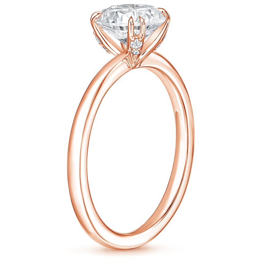 14K Rose Gold Sora Diamond Ring, large side view