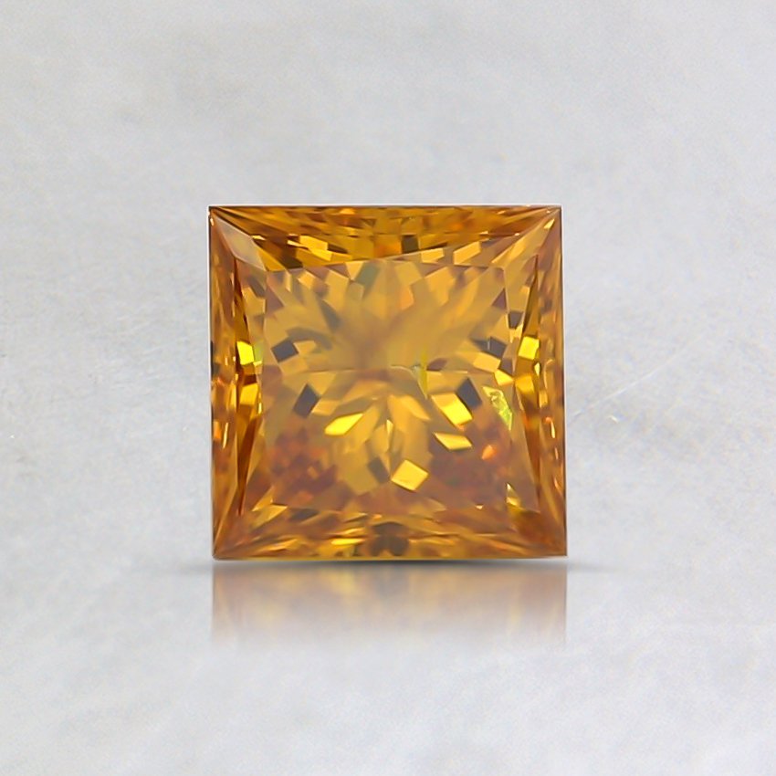 0.51 Ct. Fancy Vivid Orangy Yellow Princess Lab Grown Diamond