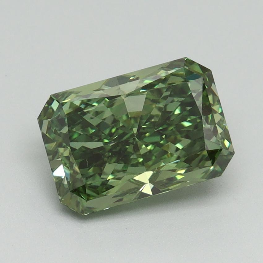 2.18 Ct. Fancy Vivid Green Radiant Lab Grown Diamond