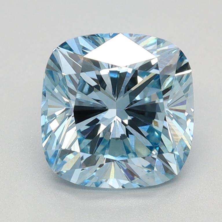 1.45 Ct. Fancy Vivid Blue Cushion Lab Grown Diamond