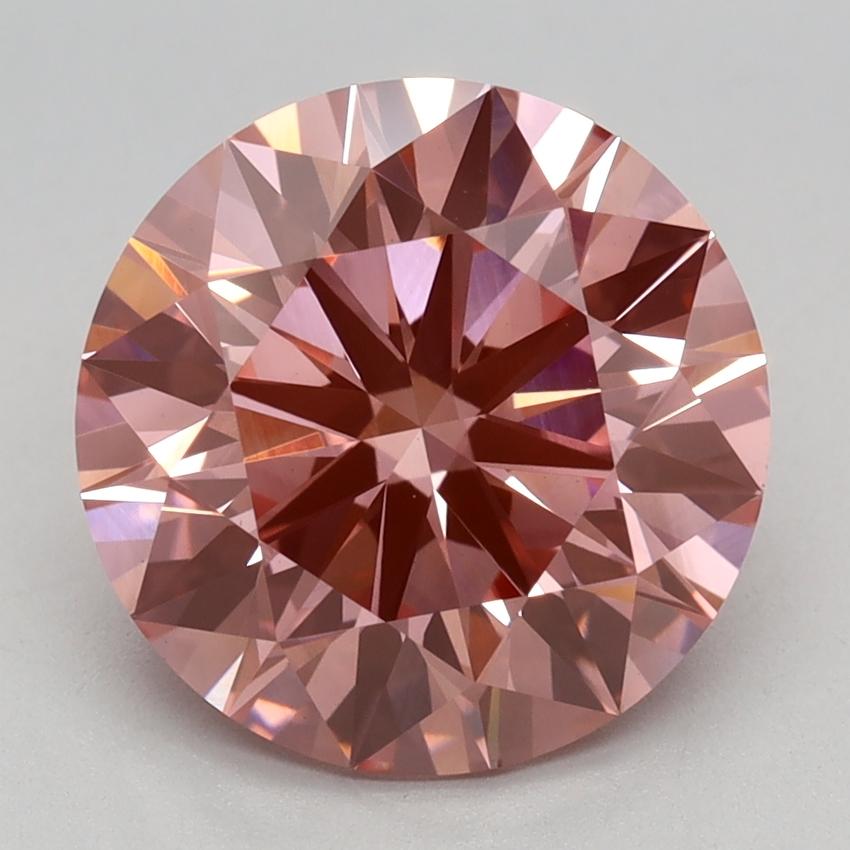 3.09 Ct. Fancy Vivid Pink Round Lab Grown Diamond