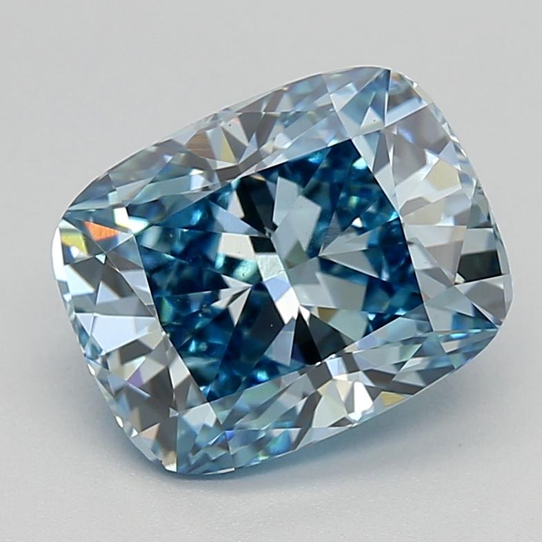 1.83 Ct. Fancy Intense  Blue Cushion Lab Grown Diamond