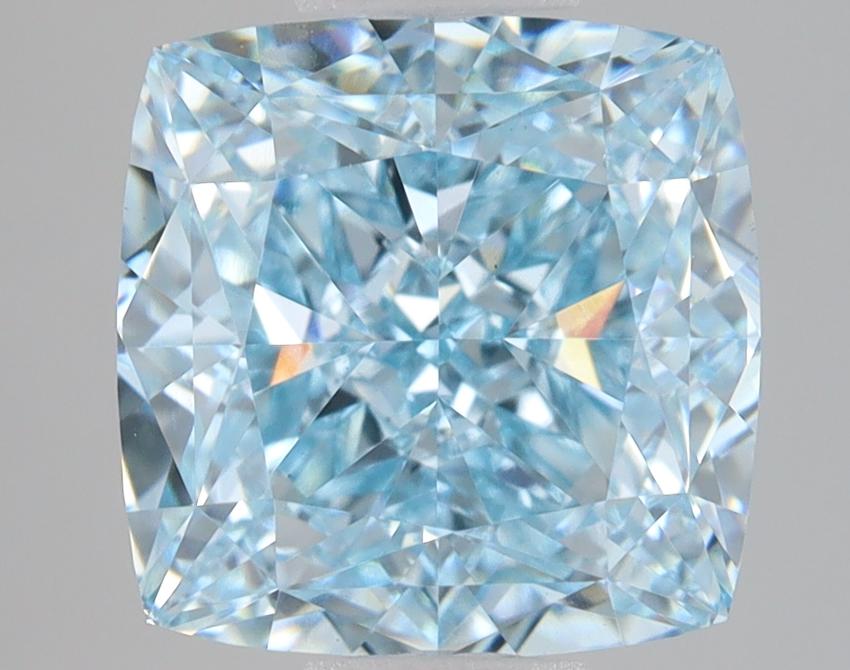 3.10 Ct. Fancy Vivid Blue Cushion Lab Grown Diamond