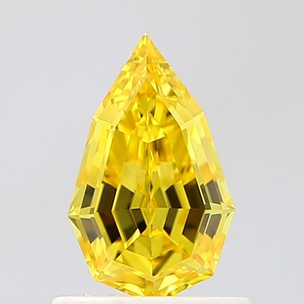 0.72 Ct. Fancy Vivid Yellow Pear Lab Grown Diamond