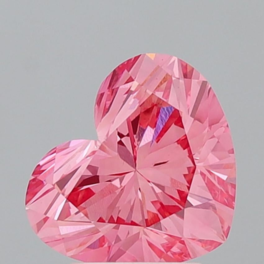 3.02 Ct. Fancy Vivid Pink Heart Lab Grown Diamond