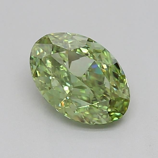 1.09 Ct. Fancy Vivid  Green Oval Lab Grown Diamond