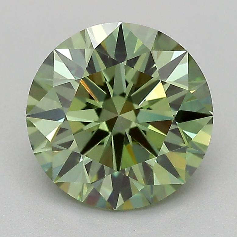 1.06 Ct. Fancy Intense  Green Round Lab Grown Diamond
