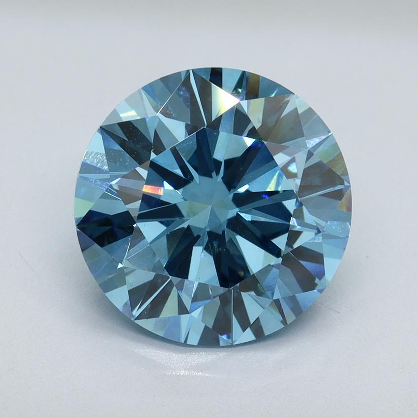 4.30 Ct. Fancy Vivid Blue Round Lab Grown Diamond