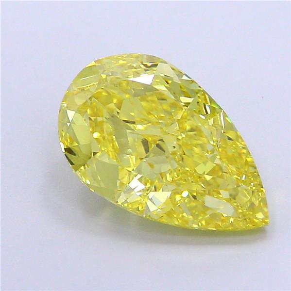 4.53 Ct. Fancy Intense  Yellow Pear Lab Grown Diamond