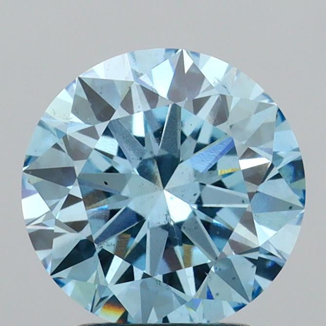 2.53 Ct. Fancy Vivid  Blue Round Lab Grown Diamond