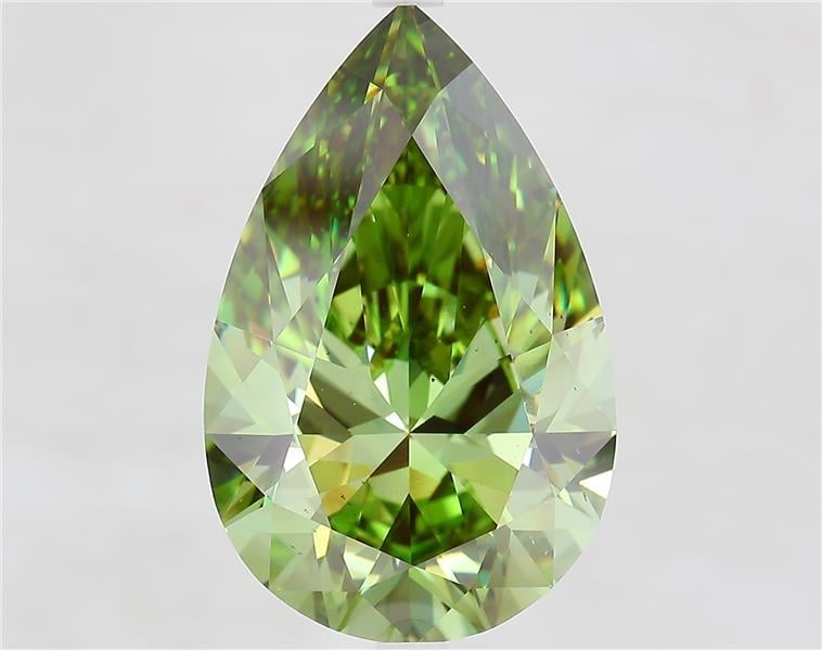 11.04 Ct. Fancy Vivid  Green Pear Lab Grown Diamond