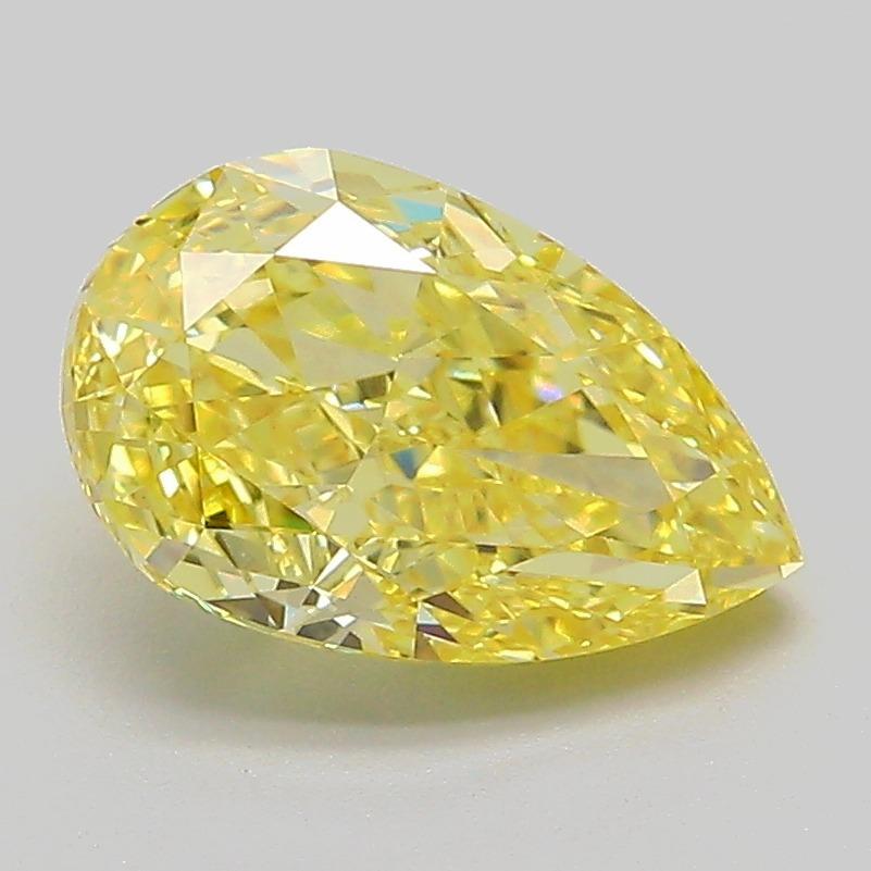 2.03 Ct. Fancy Vivid  Yellow Pear Lab Grown Diamond