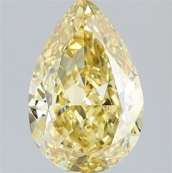 2.09 Ct. Fancy Vivid Yellow Pear Lab Grown Diamond