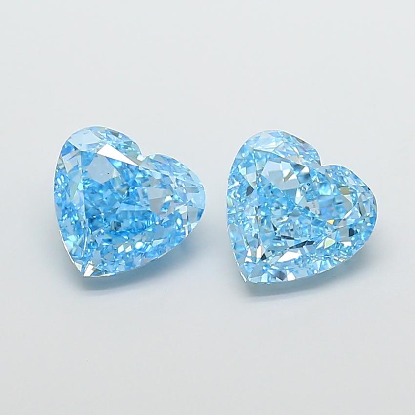 3.02 Ct. Fancy Vivid Blue Heart Lab Grown Diamond