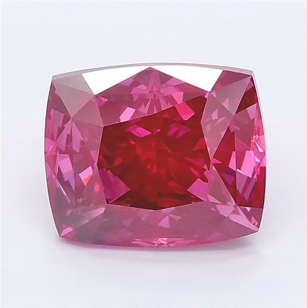2.70 Ct. Fancy Vivid Pink Cushion Lab Grown Diamond