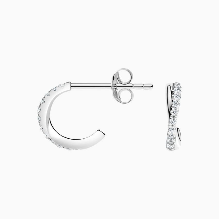 Pavé Diamond Twist Huggie Earrings | Chamise | Brilliant Earth