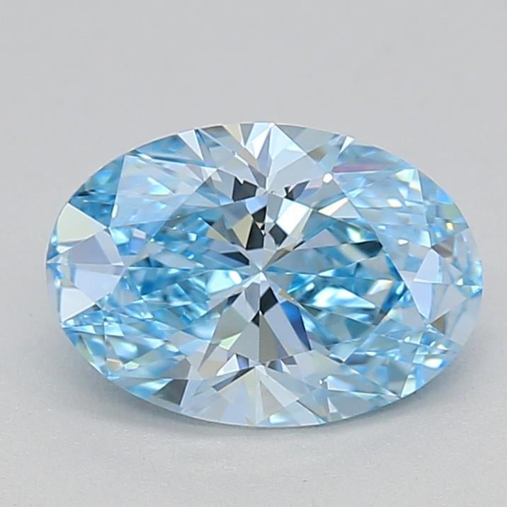 0.72 Ct. Fancy Vivid Blue Oval Lab Grown Diamond