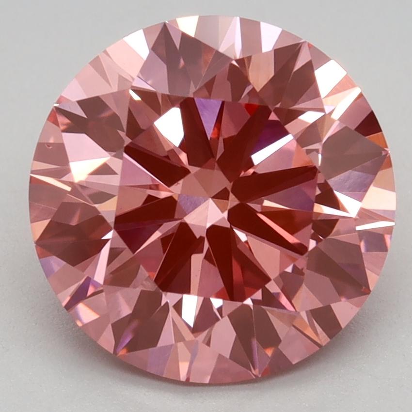 3.01 Ct. Fancy Vivid Pink Round Lab Grown Diamond