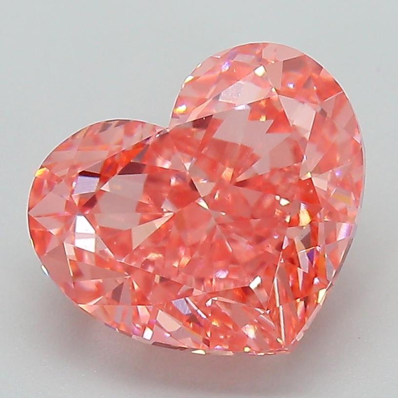 4.03 Ct. Fancy Vivid Pink Heart Lab Grown Diamond