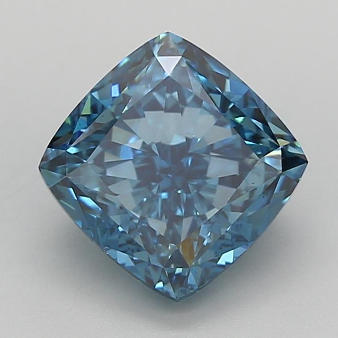 3.84 Ct. Fancy Vivid  Blue Cushion Lab Grown Diamond