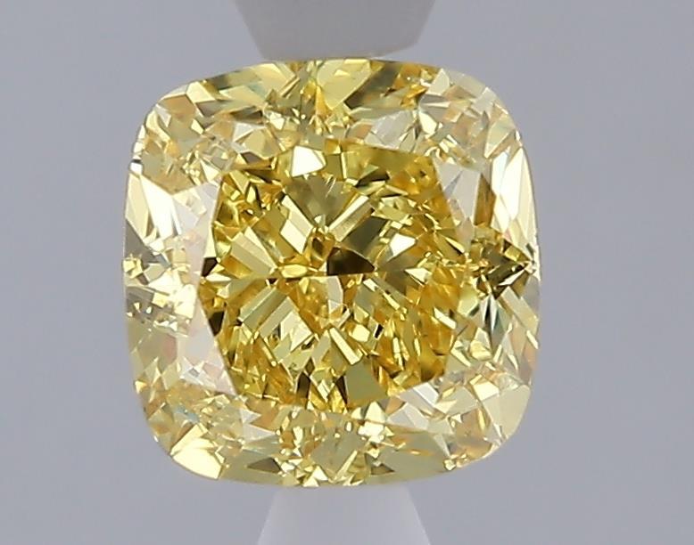 2.01 Ct. Fancy Vivid Yellow Cushion Lab Grown Diamond