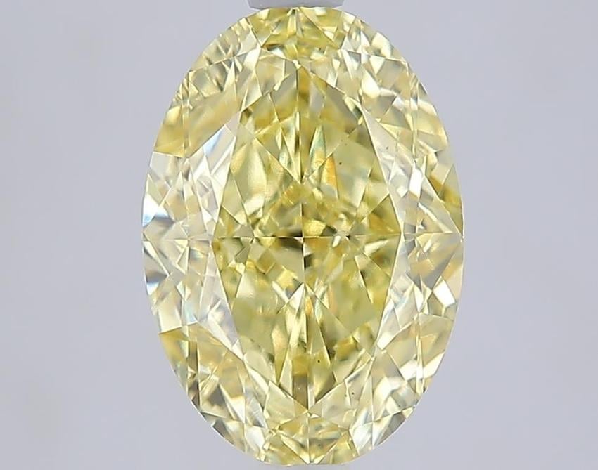 3.09 Ct. Fancy Intense  Yellow Oval Lab Grown Diamond