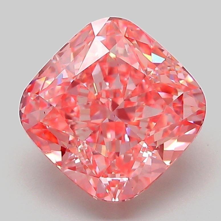 3.10 Ct. Fancy Vivid Pink Cushion Lab Grown Diamond