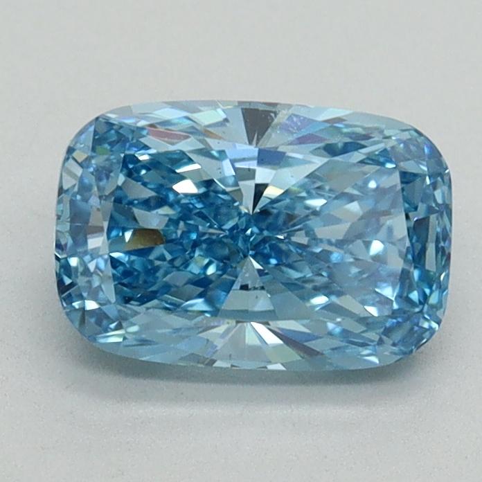 1.21 Ct. Fancy Vivid Blue Cushion Lab Grown Diamond